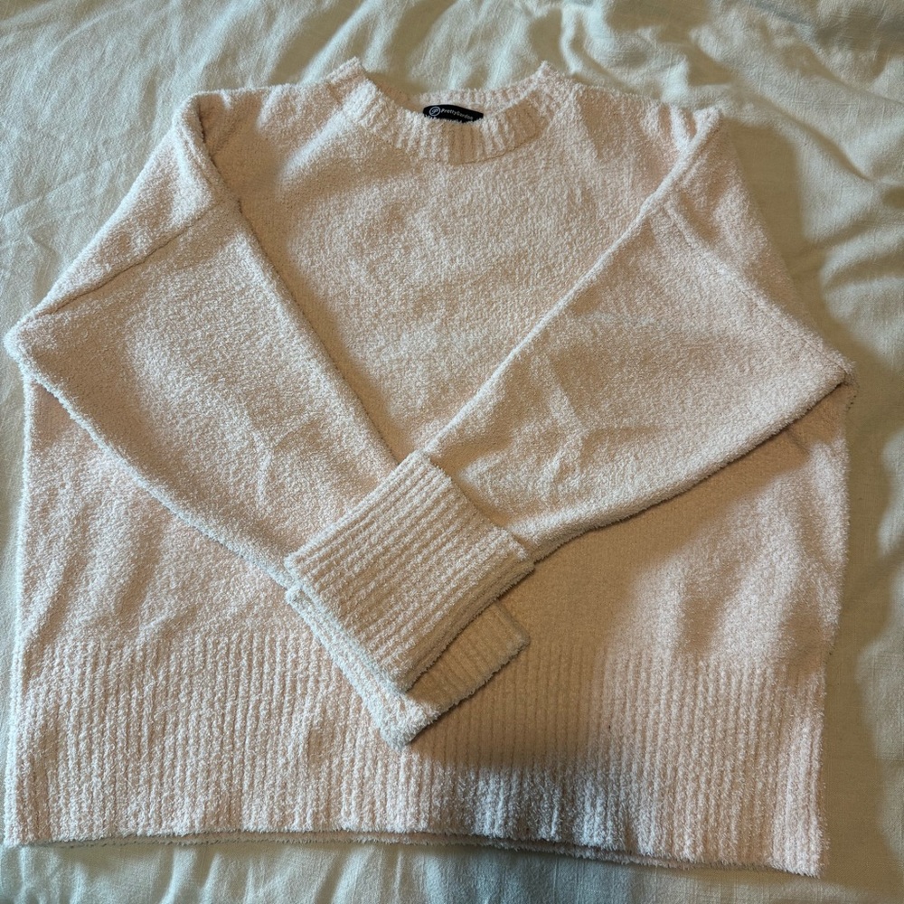 Cream Knit Crew Neck Sweater - Picture 3 of 5